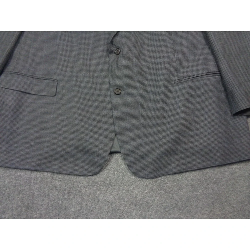 Ralph Ralph‎ Lauren Blazer Men 54R Gray Silk Wool Houndstooth Windowpane Plaid